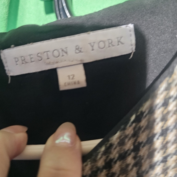 Preston & York Womens Houndstooth Dress Size 12 EUC 23 PTP - Picture 3 of 3